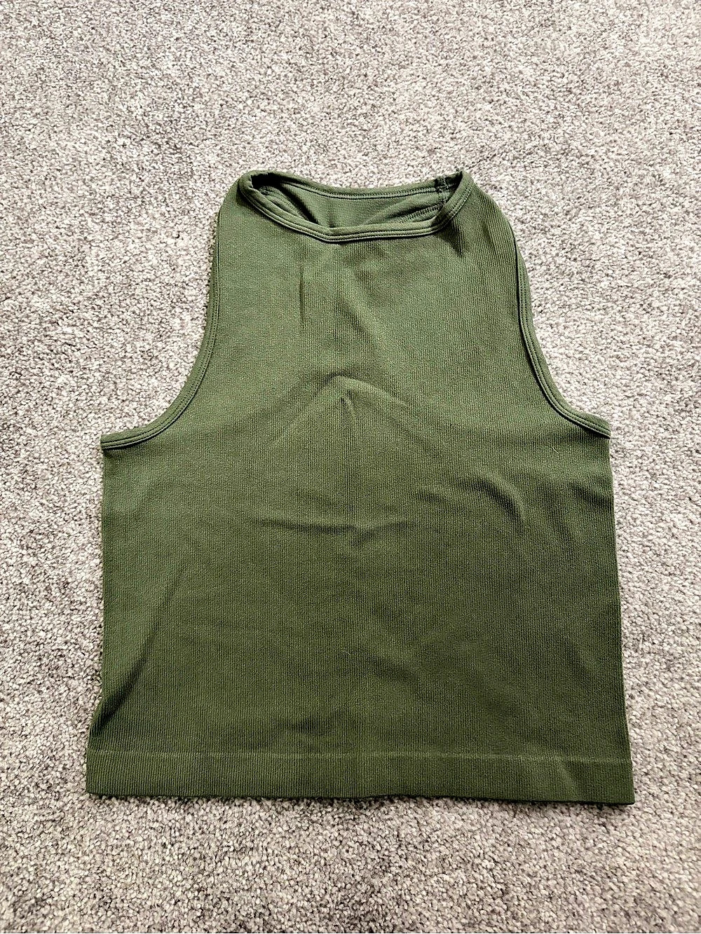 Free People Clean Lines Racerback Tank Olive Ribbed